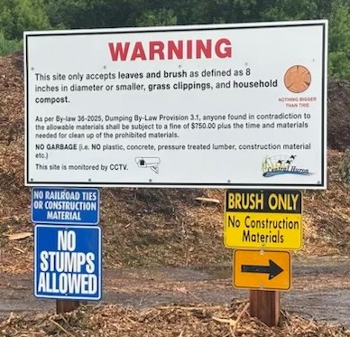 Photo of Signs at the Central Huron Compost Site