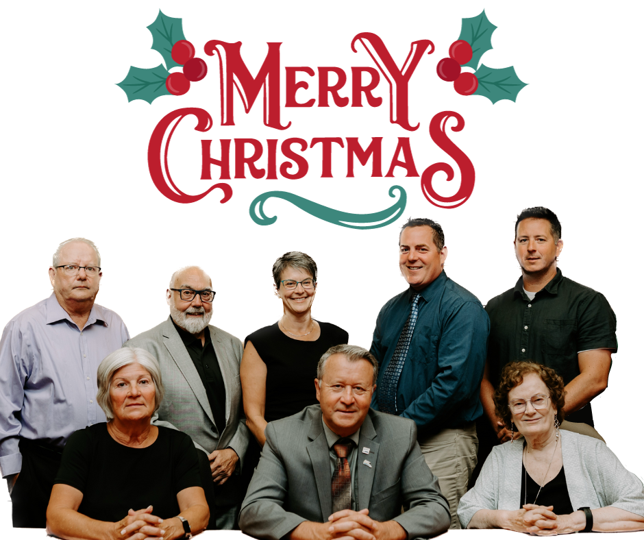 Photo of 2022-2026 Council with text that says Merry Christmas