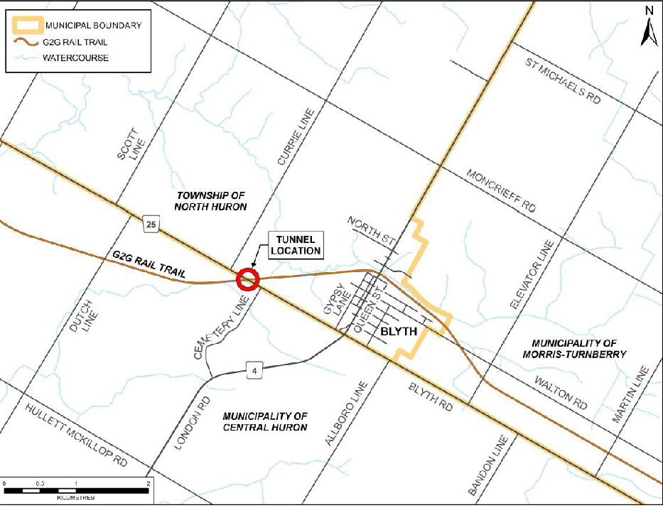 Map of proposed G2G Rail Trail