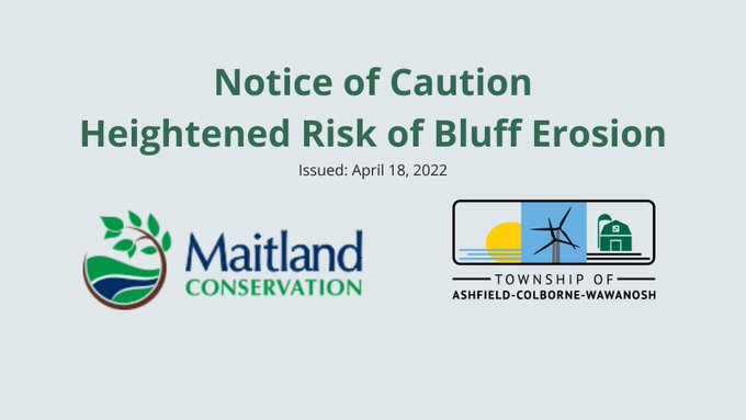 Maitland Valley Notice of Caution- Rick of Bluff Erosion