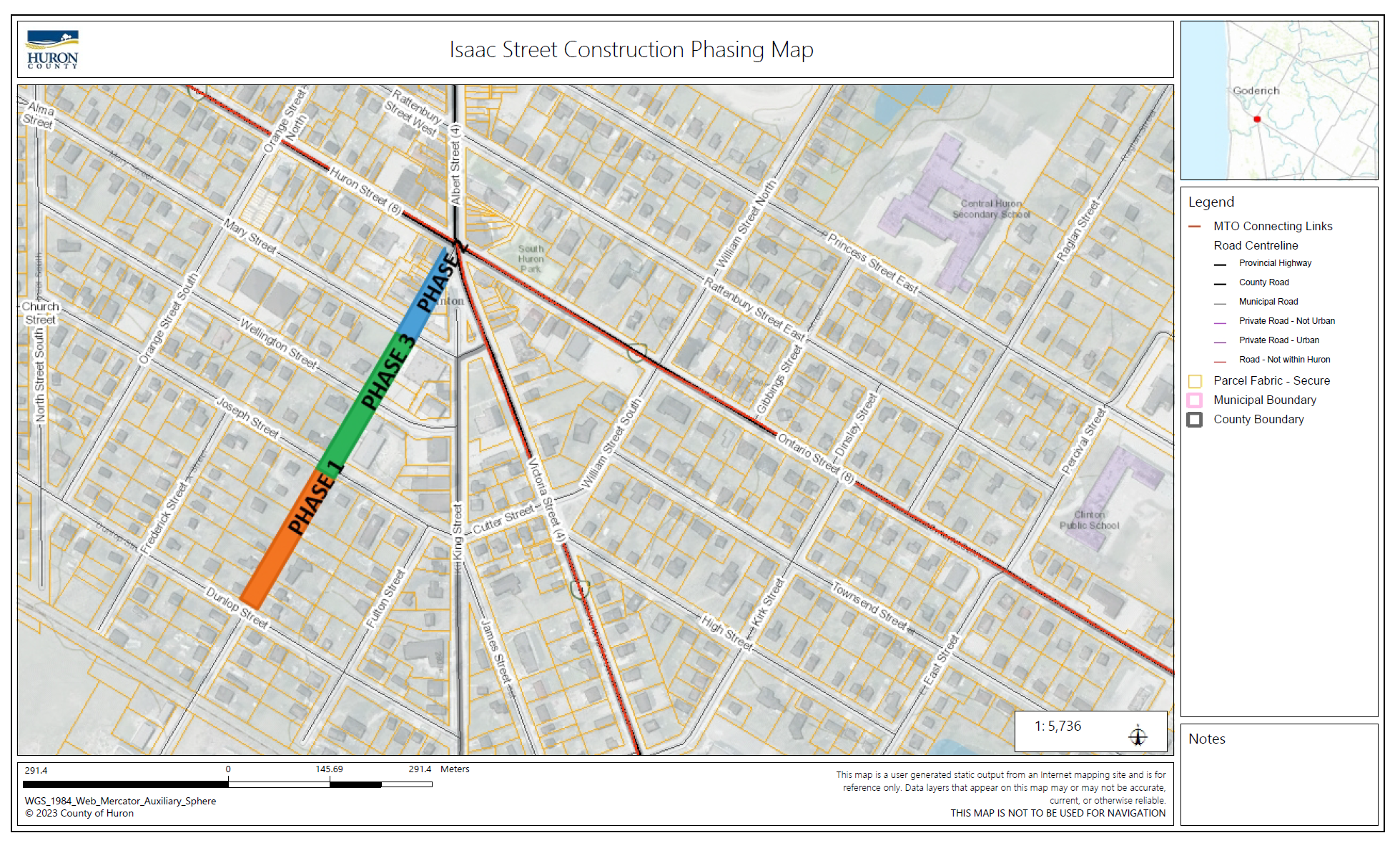 Isaac Street Construction Map
